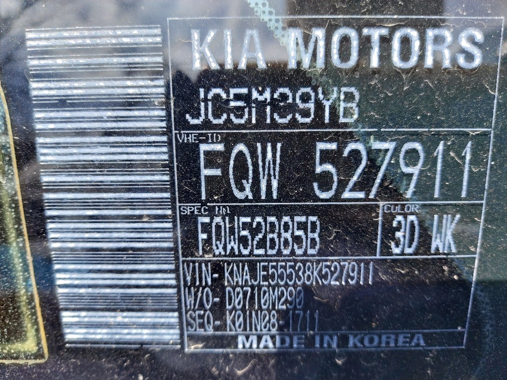 KNAJE55538K527911 KIA New Sportage